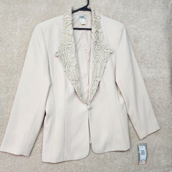 Vintage Patra Blazer Coat Size 18 Embroidered NWT Size XL 1X Cream Khaki - Picture 2 of 9